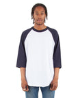 6.0 oz Raglan - Large Sizes 3XL / White and Navy