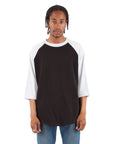 6.0 oz Raglan - Standard Sizes XL / Black and White