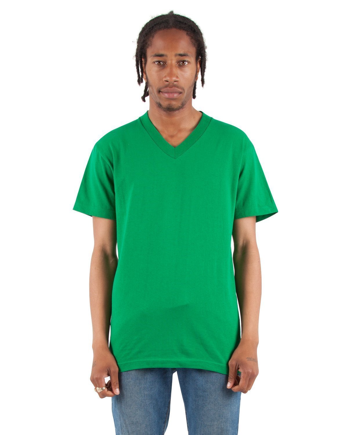 6.2 oz V-Neck - Large Sizes 3XL / Kelly Green