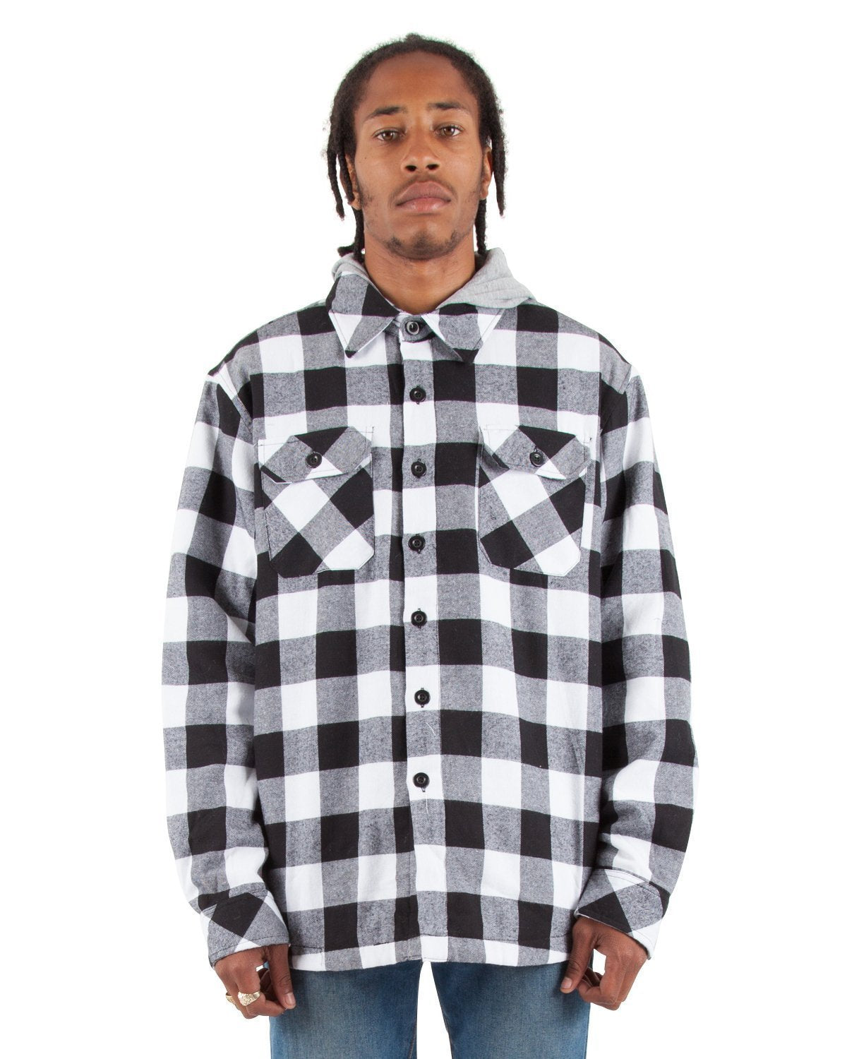 Flannel Jacket XL / White and Black