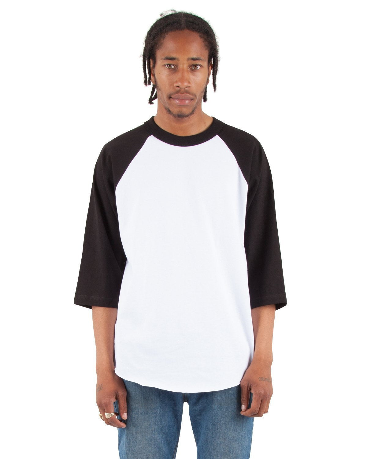 6.0 oz Raglan - Standard Sizes XL / White and Black