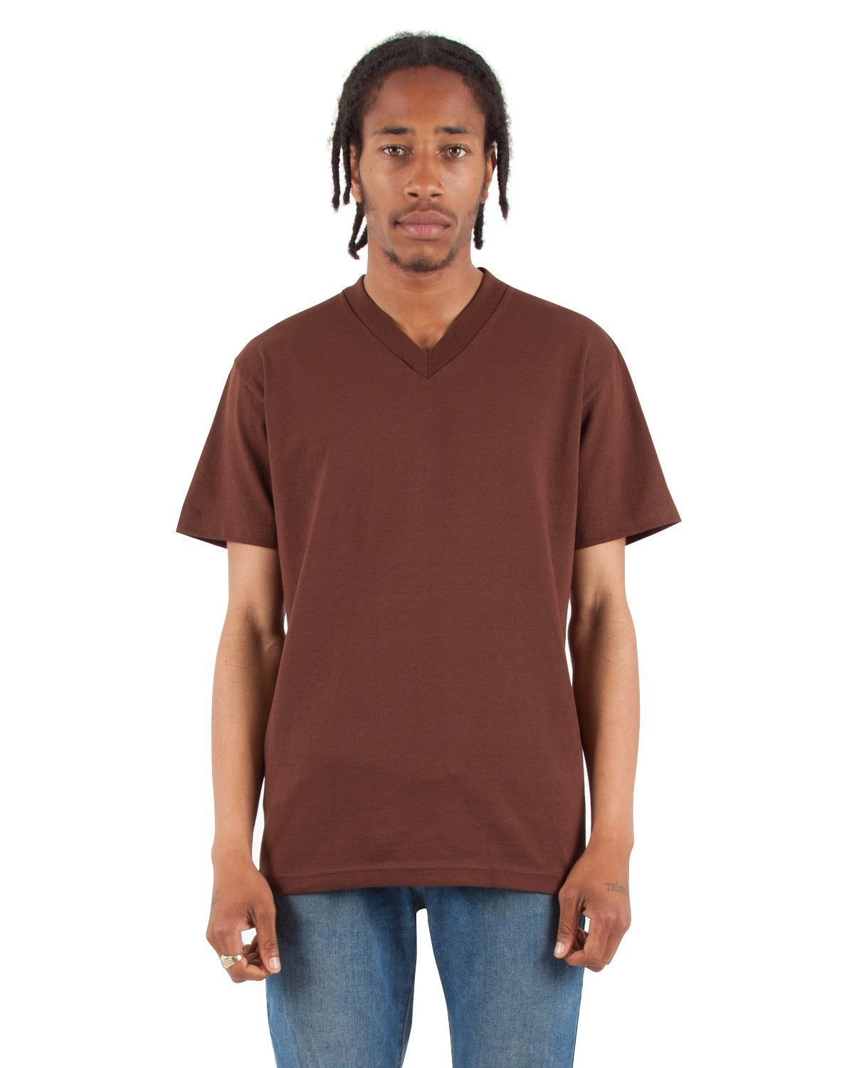 6.2 oz V-Neck - Standard Sizes XL / Brown