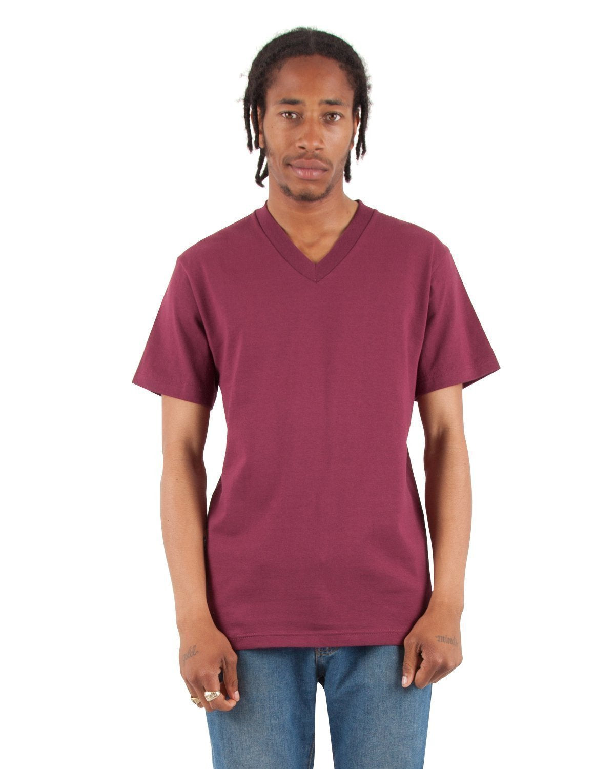 6.2 oz V-Neck - Standard Sizes XL / Burgundy