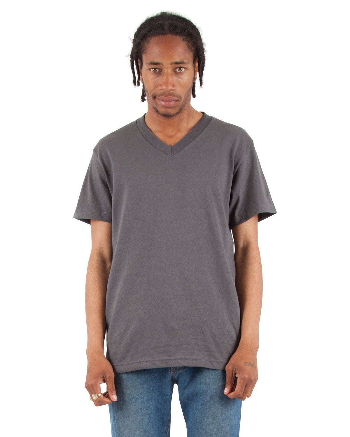 6.2 oz V-Neck - Standard Sizes XL / Dark Grey