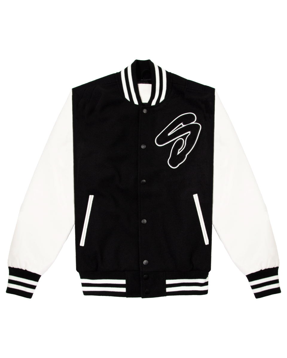 Leather Letterman Jacket - Logo 2X / Black