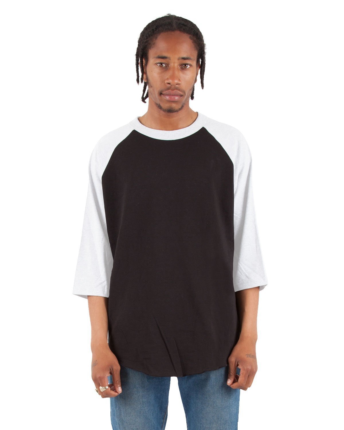 6.0 oz Raglan - Standard Sizes XL / Black and White