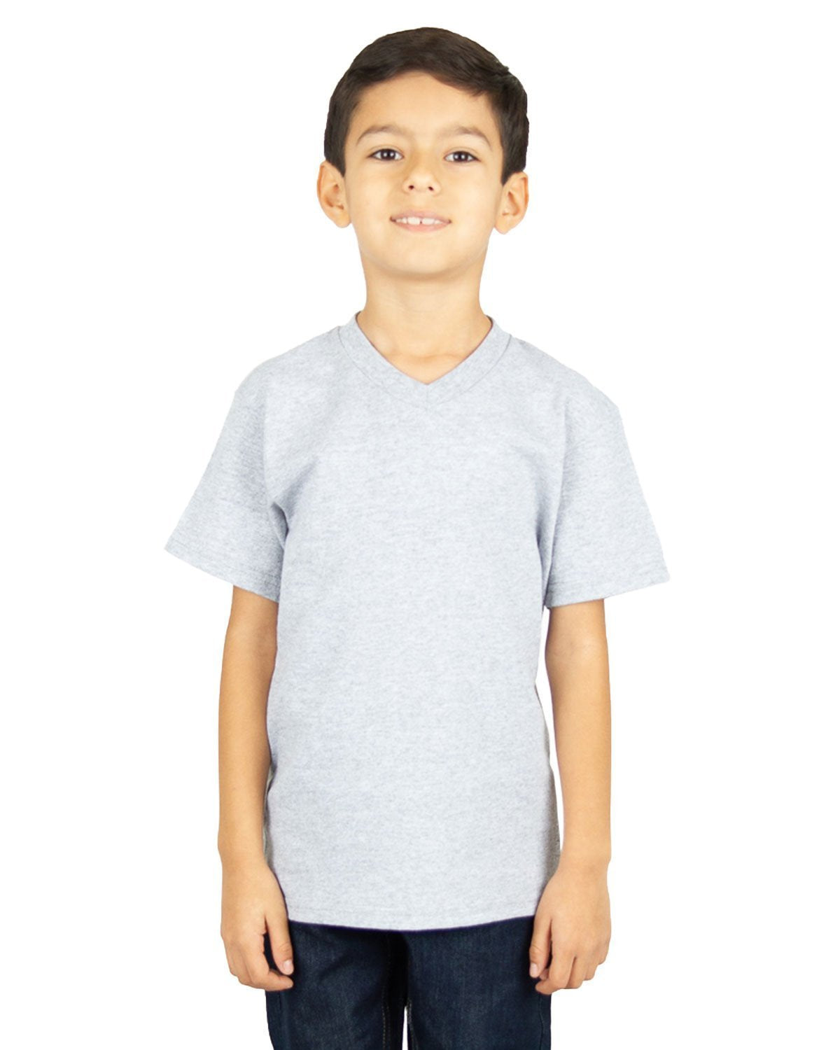 6.0 oz Kids' V-Neck XXS / Heather Grey